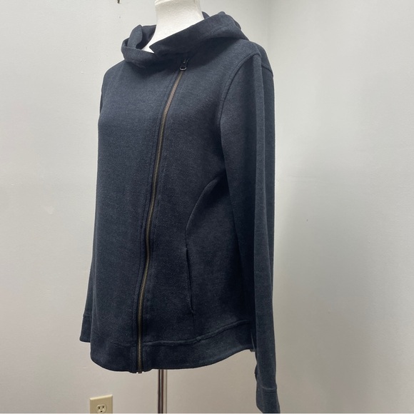 Women's Asymmetrical Zip Gray Jacket - Picture 5 of 16